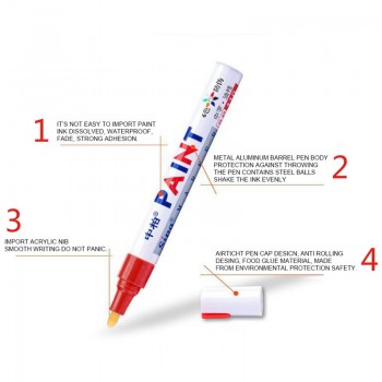 Waterproof Paint Car Care Wheel Tire Pen Mark Oily Car Rubber Tire Tread Metal Permanent Paint Marker Pen