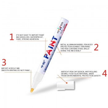 Waterproof Paint Car Care Wheel Tire Pen Mark Oily Car Rubber Tire Tread Metal Permanent Paint Marker Pen