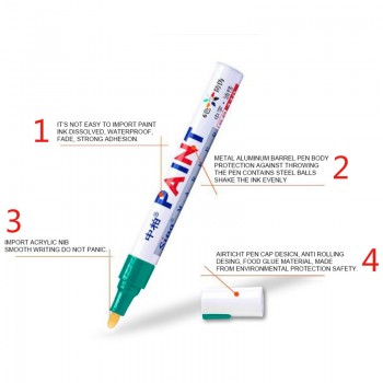 Waterproof Paint Car Care Wheel Tire Pen Mark Oily Car Rubber Tire Tread Metal Permanent Paint Marker Pen