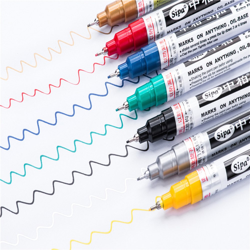 Hot Selling 0.7mm Extra Fine Point Paint Marker Pen Office School Supplies Metallic Marker Watercolor Highlighters
