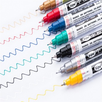 Hot Selling 0.7mm Extra Fine Point Paint Marker Pen Office School Supplies Metallic Marker Watercolor Highlighters