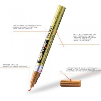 Hot Selling 0.7mm Extra Fine Point Paint Marker Pen Office School Supplies Metallic Marker Watercolor Highlighters