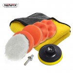 7pcs 3 Car Sponge Polishing Pad Set amp; 1pc 30*30cm Car Clean Microfiber Towel Cloth for Car Paint Wax Polisher Washing Accessory