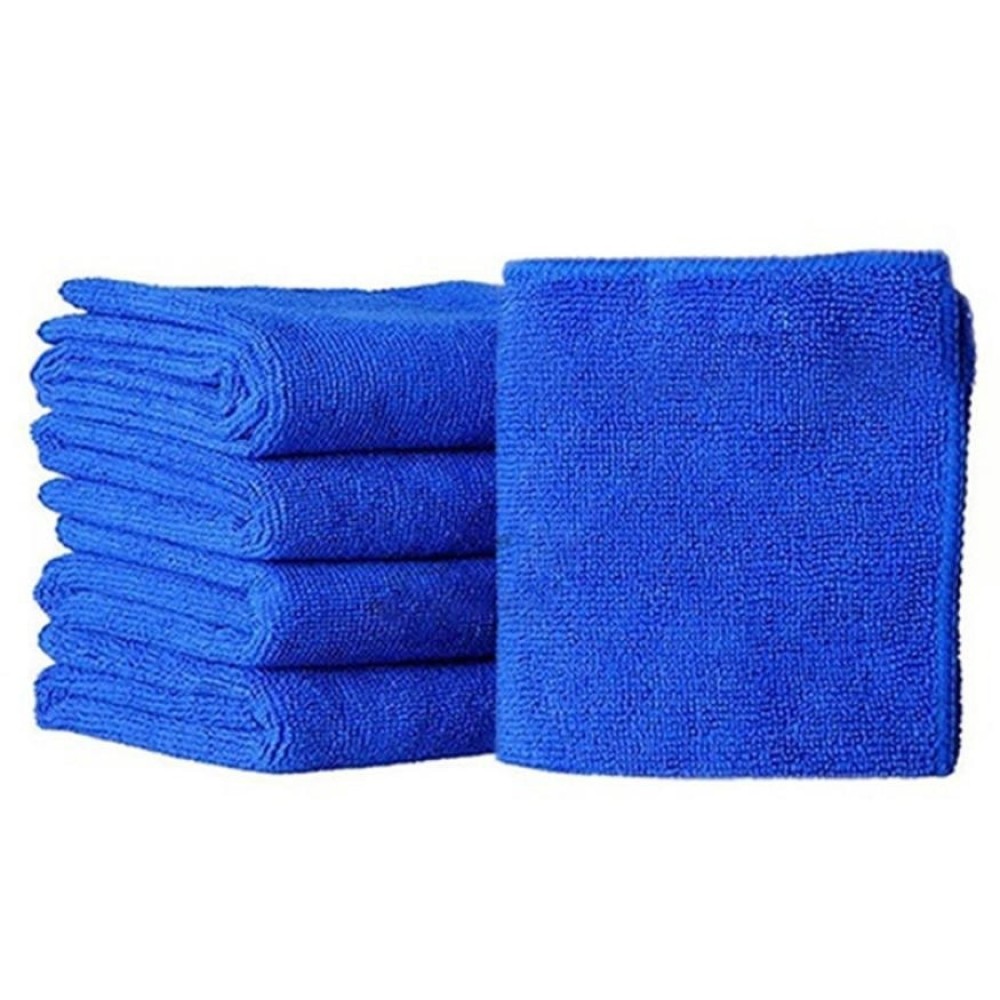 5Pcs Blue Soft Absorbent Wash Cloth Car Auto Care Microfiber Cleaning Towels Car Wash Clean Sponge Brush Glass Cleaner Wave