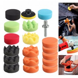 VORCOOL 19Pcs Buffing Sponge Polishing Pad Disc Wool Disc Polishing Wax Sanding Pad Kit Washing Cleaning Tool Car Accessories