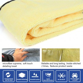LumiParty 92X56cm Fine Fiber Buffing Thick Coral Fleece Car Wash Towel Cleaning Kit Set for Car Car beauty tool Microfiber r30