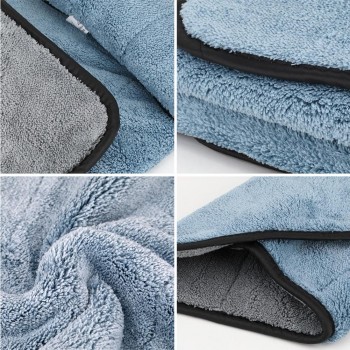 LumiParty 2pcs/5pcs Fine Fiber Buffing Thick Coral Fleece Car Wash Towel Cleaning Kit Set for Car high strength Universal r30