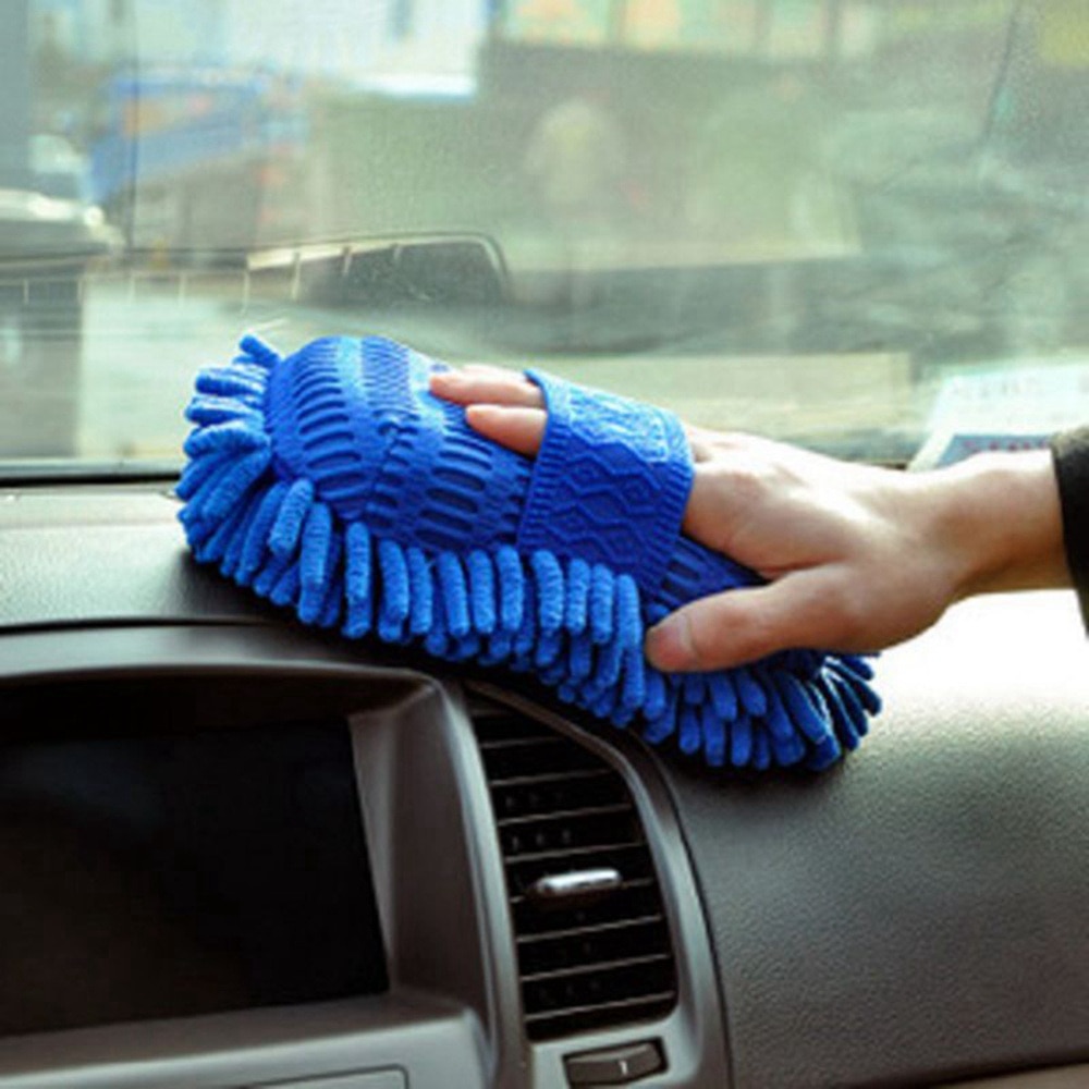 Microfiber Towel Sponge Glove for Car Washing Cleaning Auto Suede Microfibre Towels Automobile Deatailing Care Clean Accessories