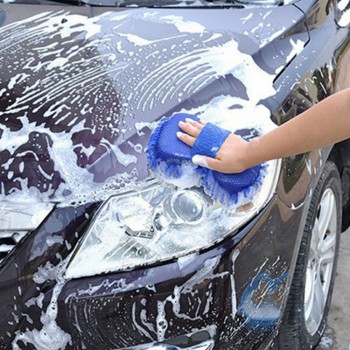 Microfiber Towel Sponge Glove for Car Washing Cleaning Auto Suede Microfibre Towels Automobile Deatailing Care Clean Accessories