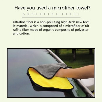 QIAOGUANJIA Microfiber Towel Car Thick Absorbent Coral Fleece Cleaning Towel Double Color Double-sided High-density Car Cleaning