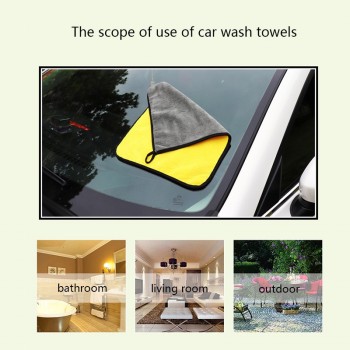 QIAOGUANJIA Microfiber Towel Car Thick Absorbent Coral Fleece Cleaning Towel Double Color Double-sided High-density Car Cleaning