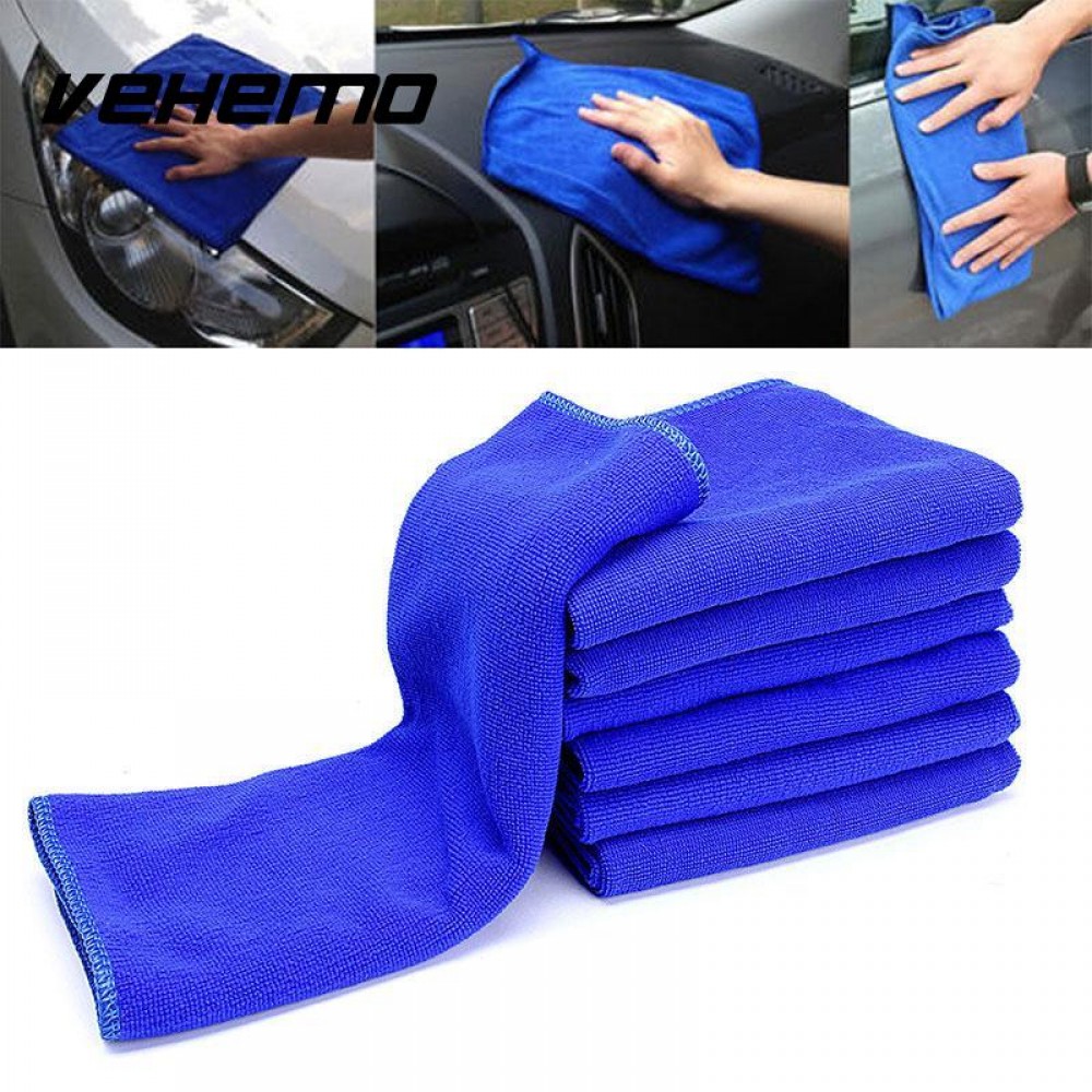 Vehemo  5Pcs Large Detailing Soft Absorbent Wash Cloth Car Auto Care Microfiber Cleaning Towels Duster