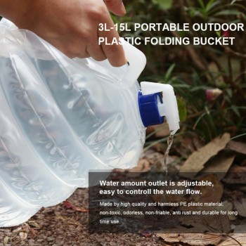 8L Portable Outdoor Car Camping Plastic Folding Compressible Bucket Collapsible Water Container Car Bucket Car Accessories