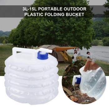 8L Portable Outdoor Car Camping Plastic Folding Compressible Bucket Collapsible Water Container Car Bucket Car Accessories