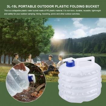 8L Portable Outdoor Car Camping Plastic Folding Compressible Bucket Collapsible Water Container Car Bucket Car Accessories