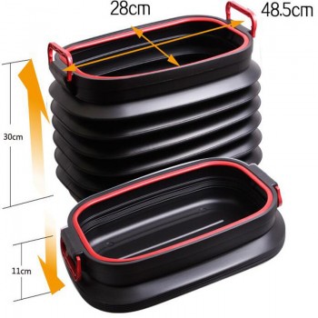 YG 37L big capacity Outdoor tool camping washing Car Folding Fishing Telescopic Bucket with Cover Portable Storage Box Organizer