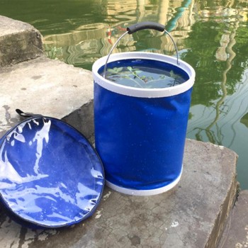 Oxford Cloth Plus PVC Car Cleaning Bucket Waterproof 13L Collapsible Wash Thick Portable Folding Bucket Telescopic Fishing Bag