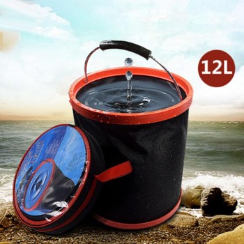 LumiParty 12L Portable Large-Capacity Outdoor Camping Fishing Folding 12L folding bucket Water Bucket Car Storage Tool r30