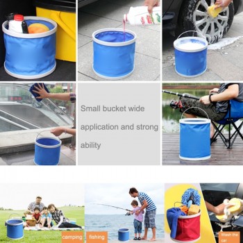 11L folding portable car wash bucket waterproof oxford buckets outdoor washing cleaing fishing camping auto accessories blue