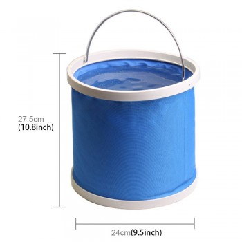 11L folding portable car wash bucket waterproof oxford buckets outdoor washing cleaing fishing camping auto accessories blue
