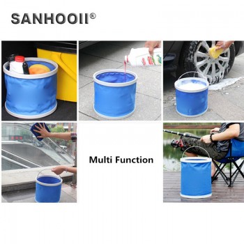 SANHOOII 11L Outdoors Fishing Essential Portable Folding Bucket Car Wash Bucket Art Painting Brush Washing Color Random