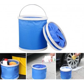 1pc 9L/11L Portable Folding Oxford Water Bucket Multifunctional Retractable Car Wash Bucket Outdoor Camping Fishing Bucket