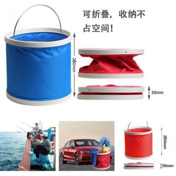 1pc 9L/11L Portable Folding Oxford Water Bucket Multifunctional Retractable Car Wash Bucket Outdoor Camping Fishing Bucket