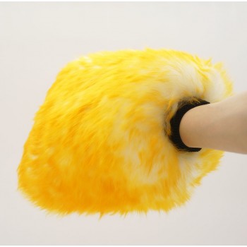 Double Side Pure Wool Wash Mitt Car Wash Gloves Super Long Hair Car Washing Cleaning Polishing Gloves Luxury Lamb Wool Glove