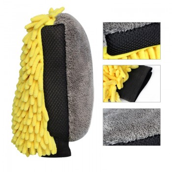 2pcs Car Care Washer Microfiber Wash Mitt Waterproof Glove Chenille Polish Glove Auto Car Cleaning Detail Wax Brush Accessory
