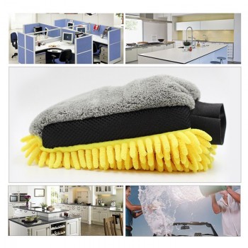 2pcs Car Care Washer Microfiber Wash Mitt Waterproof Glove Chenille Polish Glove Auto Car Cleaning Detail Wax Brush Accessory