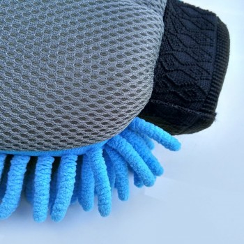 thicken single chenille car wash gloves round hole sandwich cleaning gloves car cleaning supplies wholesale price cleaning glove