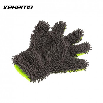 Vehemo Cleaning Glove Car Wash Glove Cleaning Cloth Chenille Full Finger Hard Wearing Washing Cleaning Tool Automobile Towel