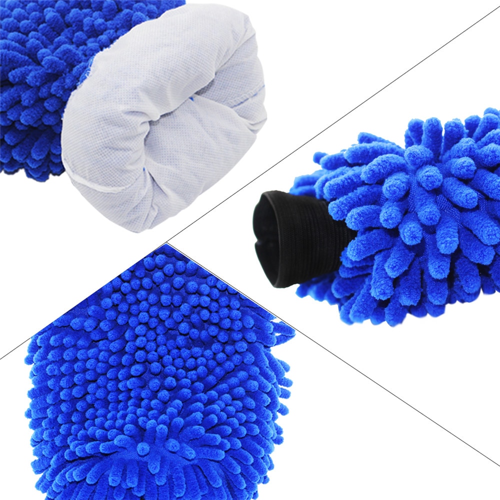 Car Wash Gloves Microfiber Car Motorcycle Cleaning Care Detailing Tools Chenille Soft Towel For Automotives Household Wash Glove