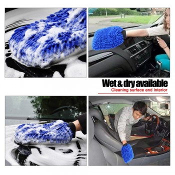 Car Wash Gloves Microfiber Car Motorcycle Cleaning Care Detailing Tools Chenille Soft Towel For Automotives Household Wash Glove