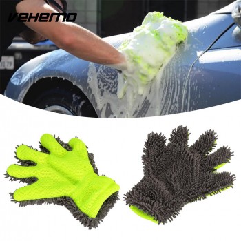 Vehemo Chenille Brush Car Care Car Wash Glove Soft Cleaning Glove Cleaning Tool Cleaning Cloth Hard Wearing Automobile