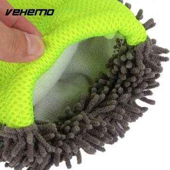 Vehemo Chenille Brush Car Care Car Wash Glove Soft Cleaning Glove Cleaning Tool Cleaning Cloth Hard Wearing Automobile