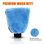Auto Car Accessories Blue And Gray Two Sided Coral Velvet Gloves Car Wash Gloves Automobile Supplies Soft Microfiber  Gloves