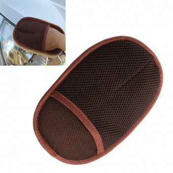 Car Washing Gloves Car Motorcycle Artificial Wool Soft Washer Brush Car Care Cleaning Tool (Coffee Color)
