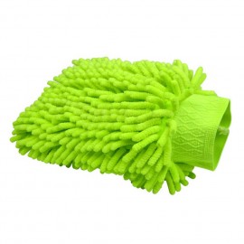 Car Wash Mitt Lint Scratch Free Dual-side Chenille Waterproof Car Washing Gloves (Green)