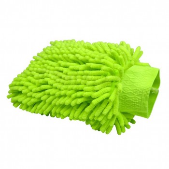 Car Wash Mitt Lint Scratch Free Dual-side Chenille Waterproof Car Washing Gloves (Green)
