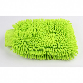 Car Wash Mitt Lint Scratch Free Dual-side Chenille Waterproof Car Washing Gloves (Green)