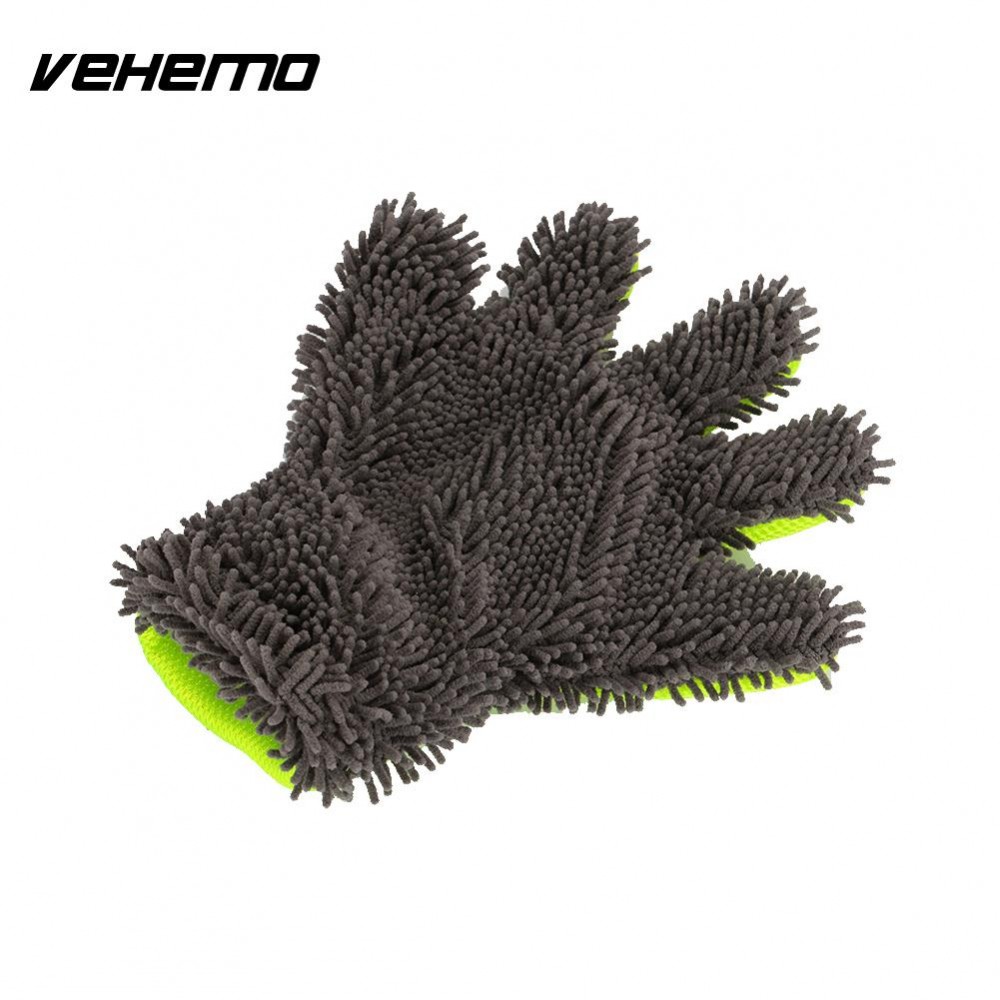 VEHEMO Chenille Full Finger Brush Car Wash Glove Polishing Cleaning Tool Automobile Premium Quality Towel Washing Car Care
