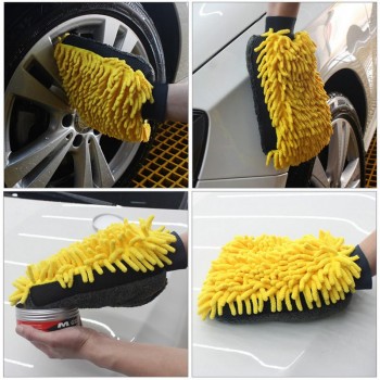 Waterproof Car Wash Gloves Fine Plush Waterproof Coral Fleece Gloves Car Wash Thick Cleaning  Multi-Function Car Wash Tools