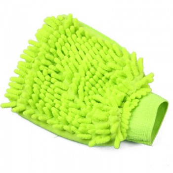 Car Wash Mitt Lint Scratch Free Dual-side Chenille Waterproof Car Washing Gloves (Green)