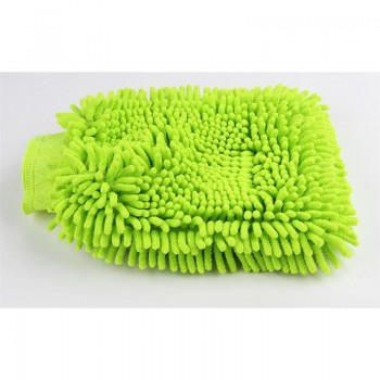 Car Wash Mitt Lint Scratch Free Dual-side Chenille Waterproof Car Washing Gloves (Green)