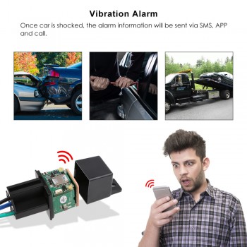 Relay GPS Tracker Car GPS Locator Cut Off Fuel Hidden Design GSM GPS Car Tracker Google Maps Realtime Track Shock Alarm Free APP