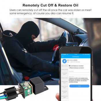Relay GPS Tracker Car GPS Locator Cut Off Fuel Hidden Design GSM GPS Car Tracker Google Maps Realtime Track Shock Alarm Free APP