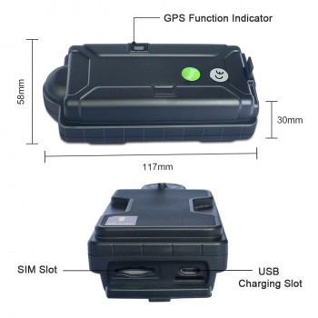 VJOYCAR Cow GPS Tracker Solar Panel Collar Big Rechargeable Battery 5000mAh For Cattle Horse Camel Big Animal Real Time Tracking