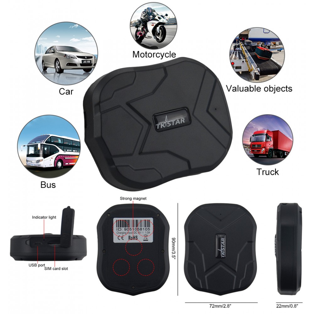 Waterproof GPS Tracker Vehicle Locator TK905 Magnet Long Standby 90 Days 5000mAh Battery Real Time Position Free Web APP Monitor