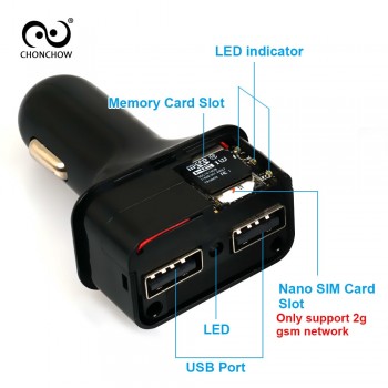 CHONCHOW Mini GPS Tracker Car Charger for Phone Buitl in GPS Listening Device GPS+AGPS+LBS Location Tracking White and Black